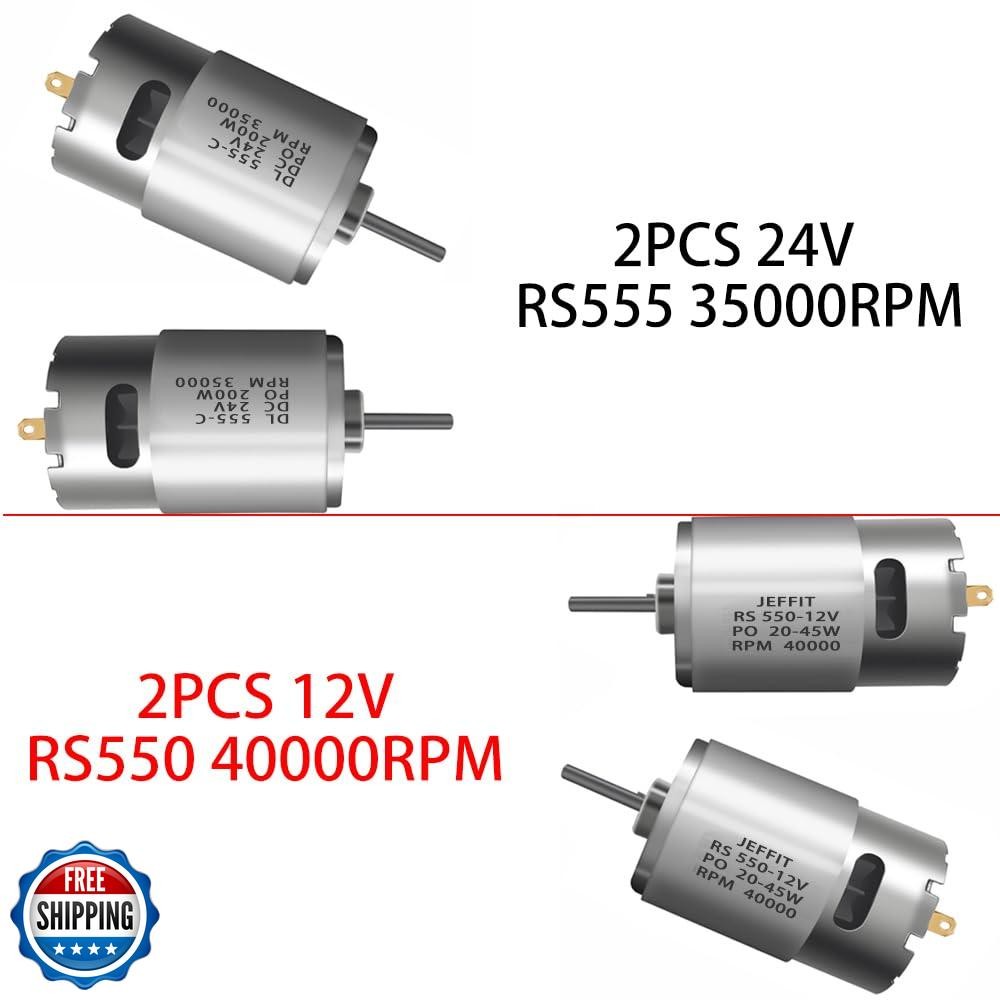 JRRXM Pair of 12V 18V 20V 24V Fast Drive Motor High Speed Engine for Kid’s Po