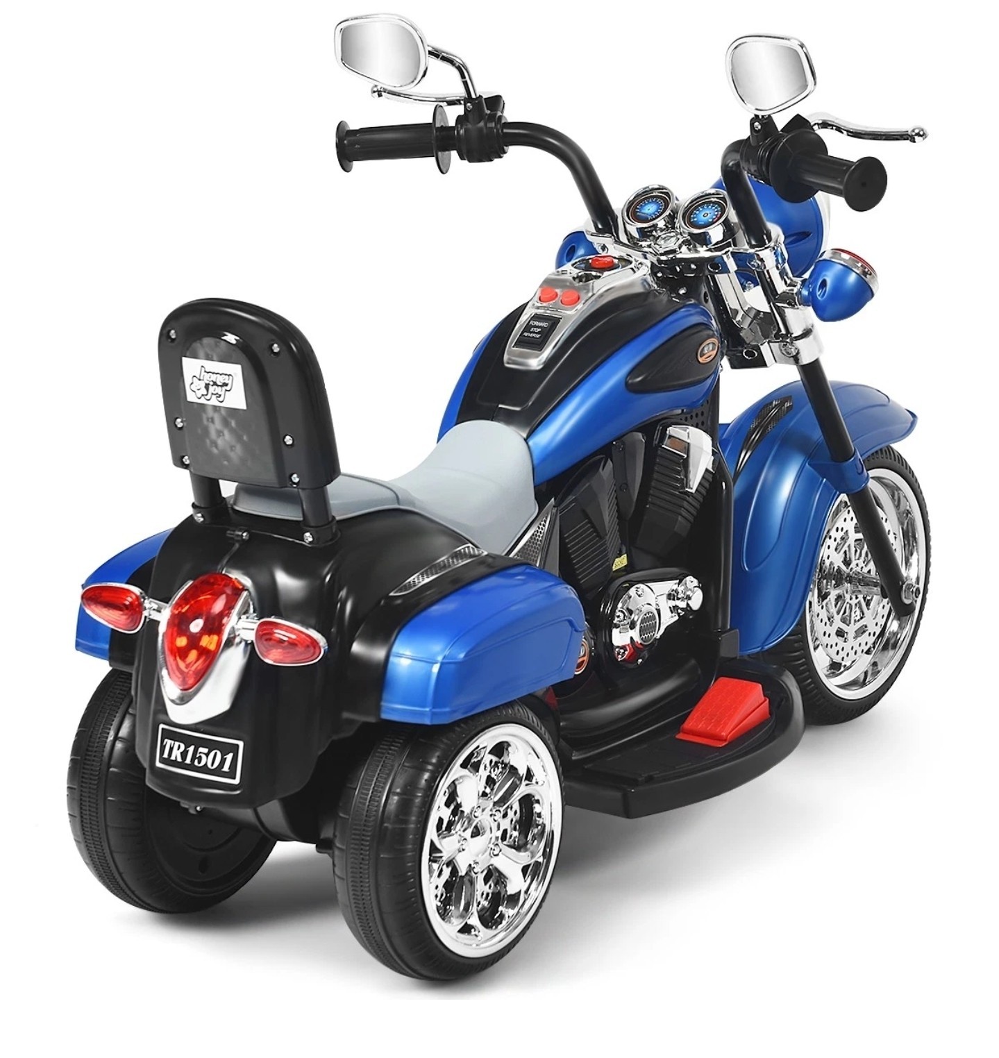 6V Kids Ride On Chopper Motorcycle 3 Wheel Trike with Headlight and Horn Blue