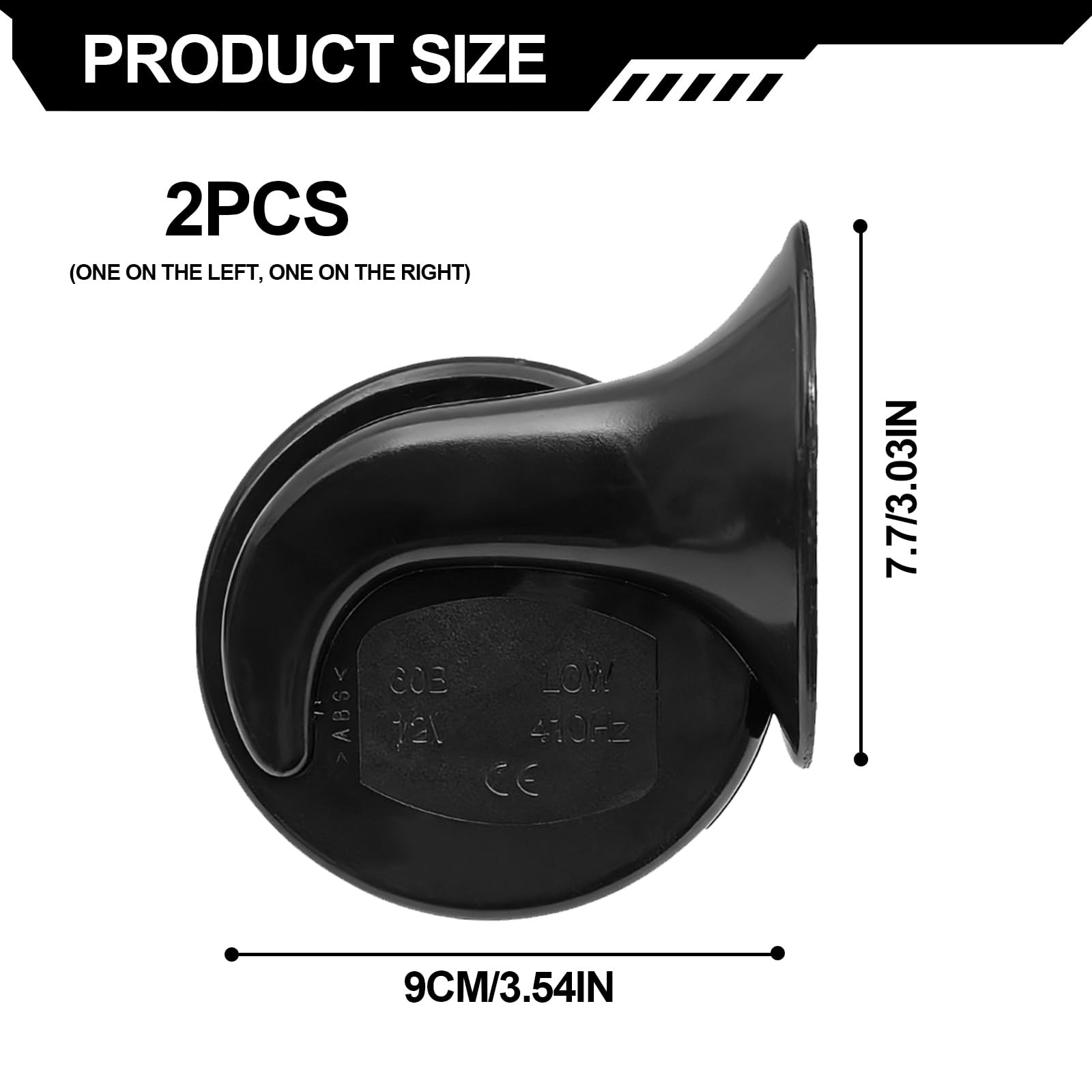 12V Universal SnailType Loud Horn for Auto Bike Boat Truck Motorcycle 2 PCS