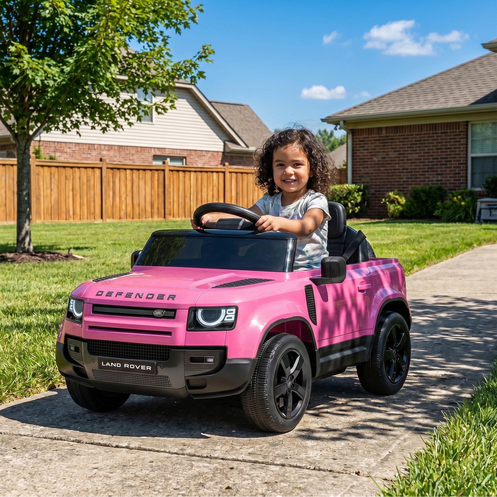 Qaba 12V Ride on Car Licensed Land Rover with Suspension & Remote, Pink
