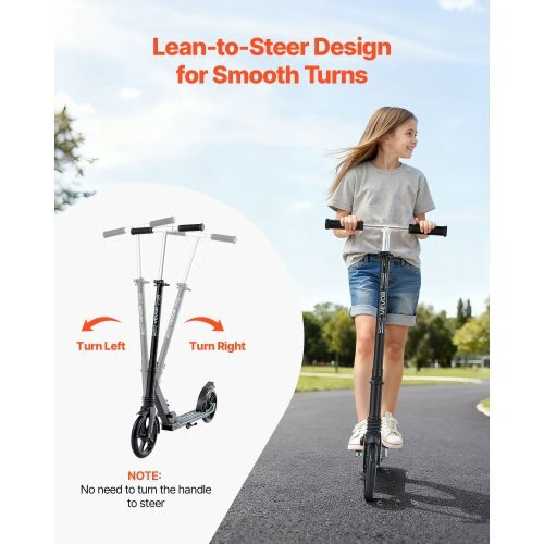 Kick Scooter for Kids Ages 8+, Teens & Adults, 2-Wheel Toddler Scooter with Adj