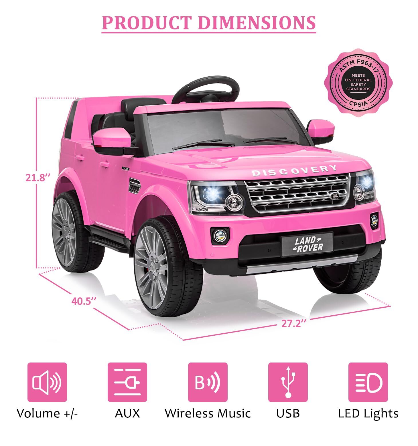 12V Ride On Toys for Toddler 3-8, Kids Electric Car With Parent Remote Control