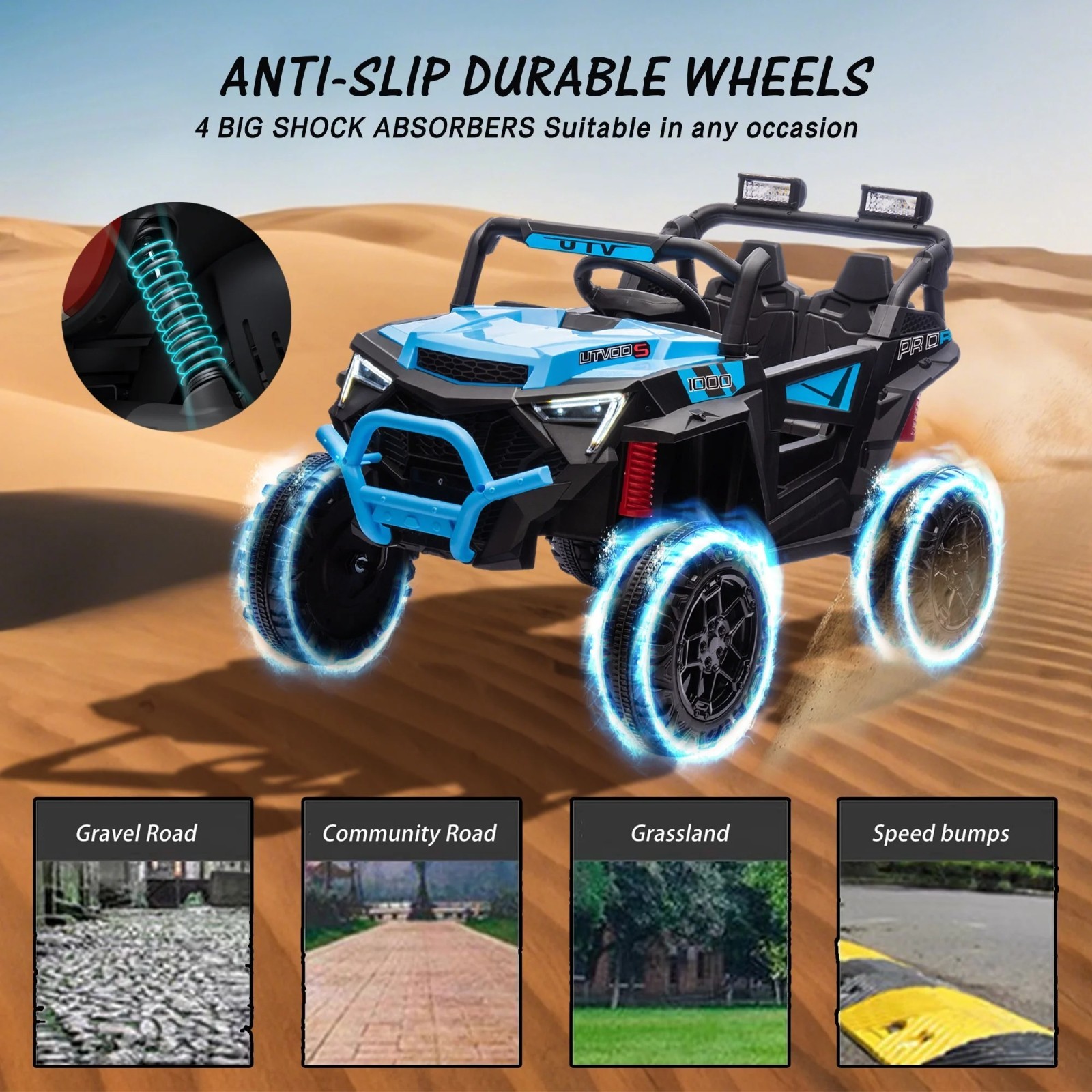 24V 400W Power Wheels Electric Ride on UTV Car Toys Gift for Kids with Remote