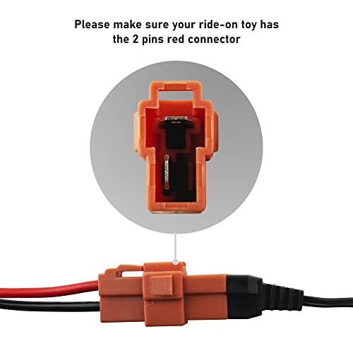 12-Volt Charger for Ride On Vehicle with red 2 pins Connector