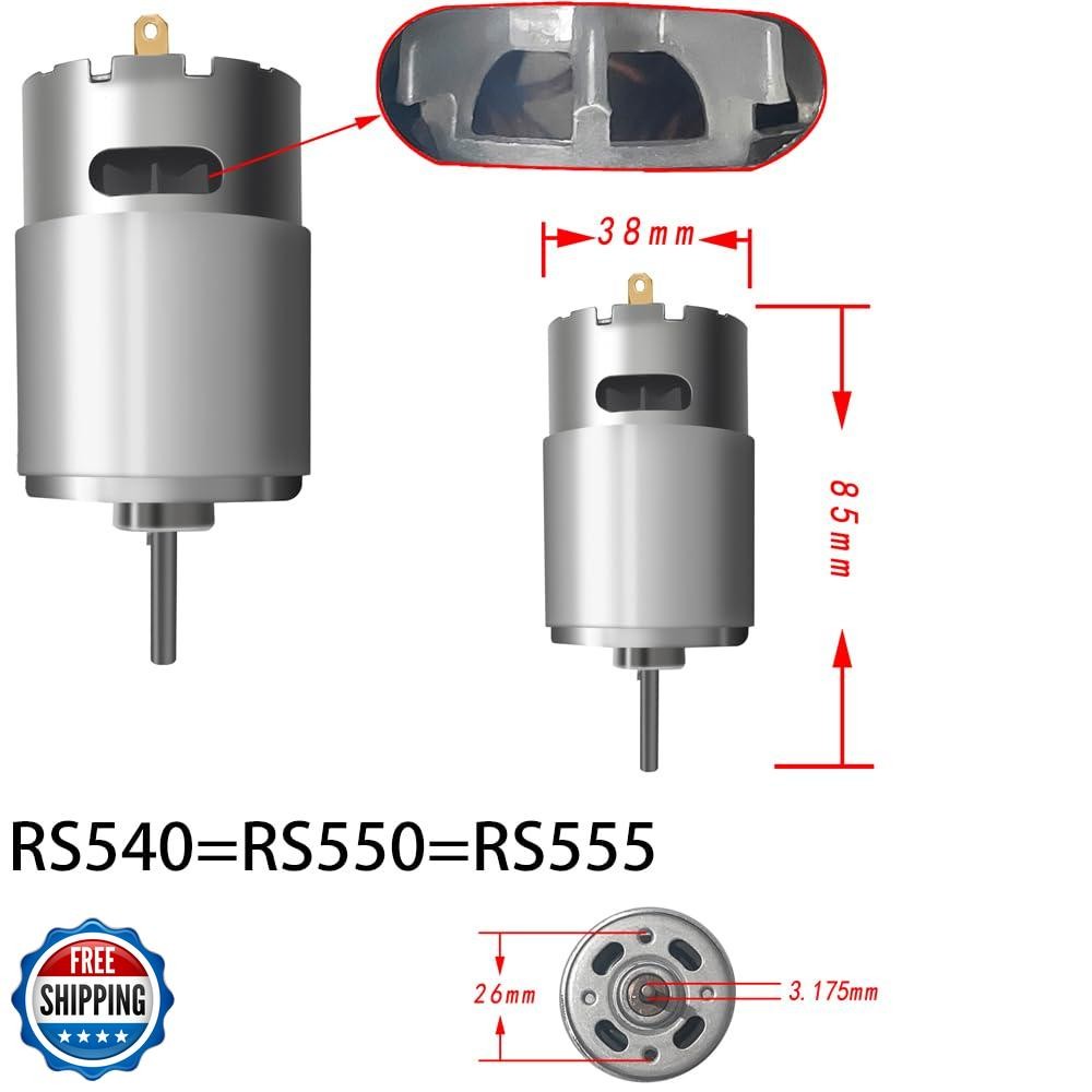 JRRXM Pair of 12V 18V 20V 24V Fast Drive Motor High Speed Engine for Kid’s Po