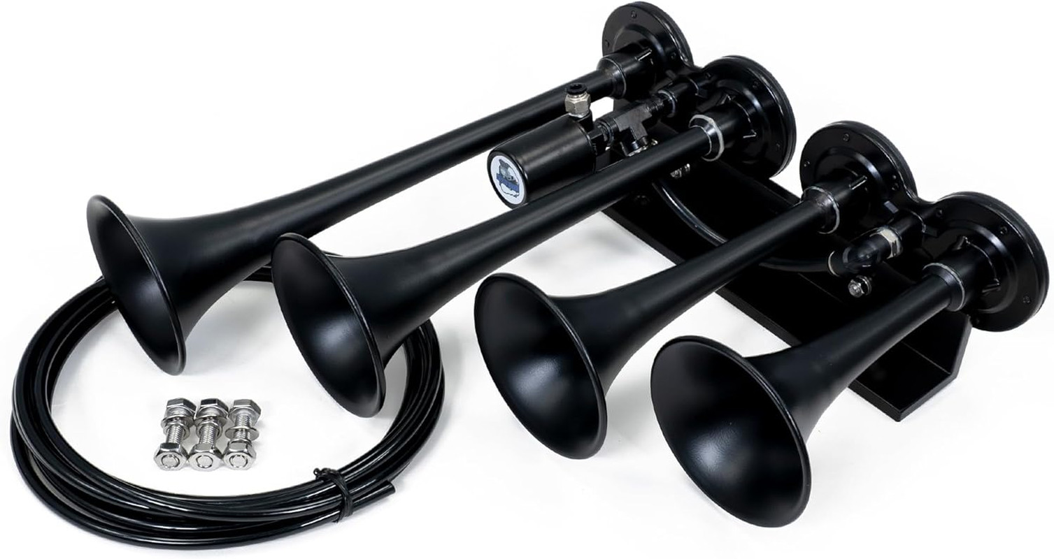 Rage 4-Chime Air Horn Kit – 120 PSI Loud 12V Train Horn System