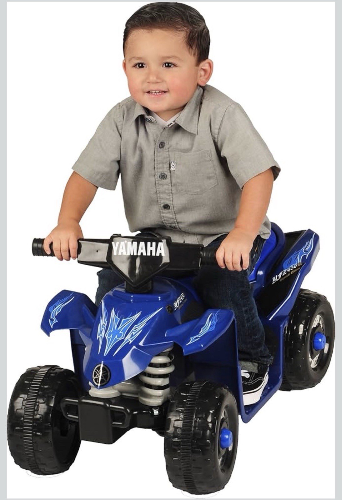 Yamaha Electric Ride-On Mini Quad Bike 6 Volt Blue Boys ATV Style YF450R Design