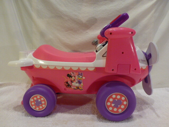 Minnie Mouse Airplane Ride On Toy for Toddler with Sounds and Lights Kiddieland