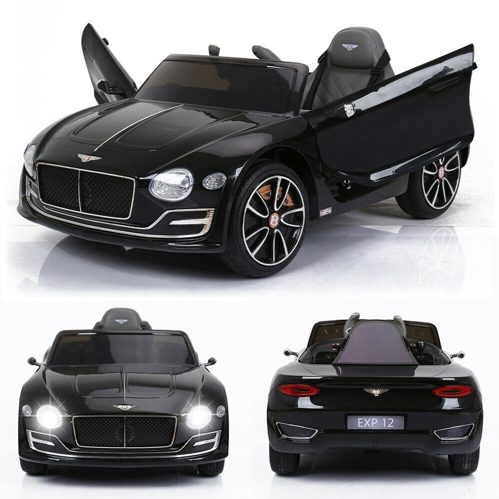 12V Electric Kids Ride on Car Bentley Style Toy Gift Remote Control LED Light US