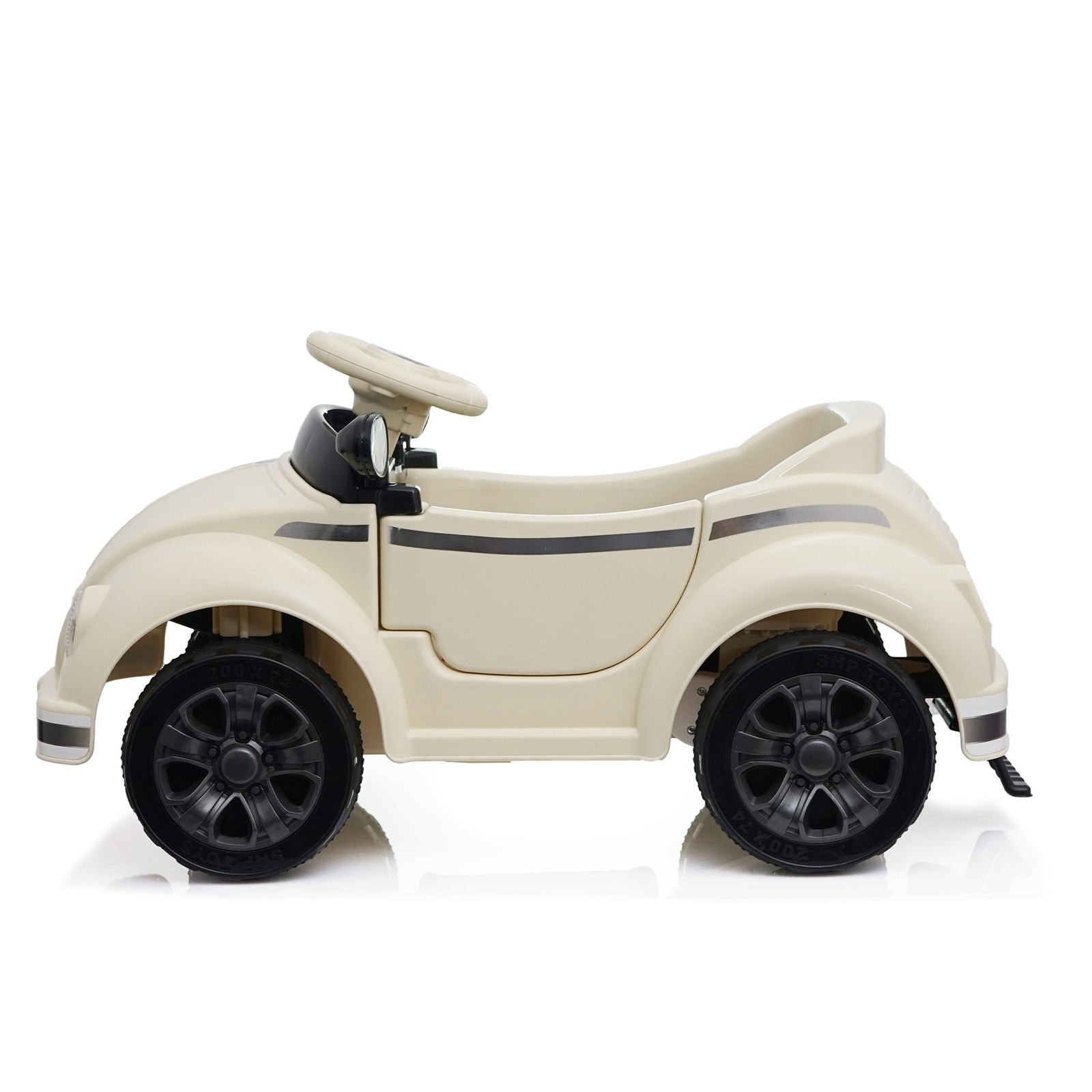12V Kids Ride On Car Wheel LED USB & Bluetooth Suitable for Kids Aged 2-4 Beige