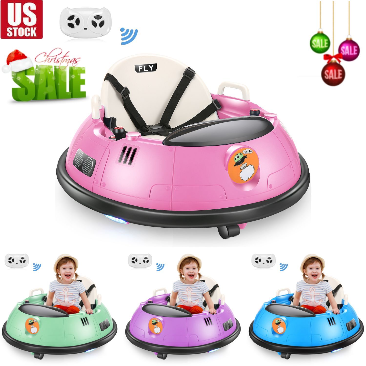 12V Electric Bumper Car for Kids, Baby Bumping Toy Car with Remote Control NEW