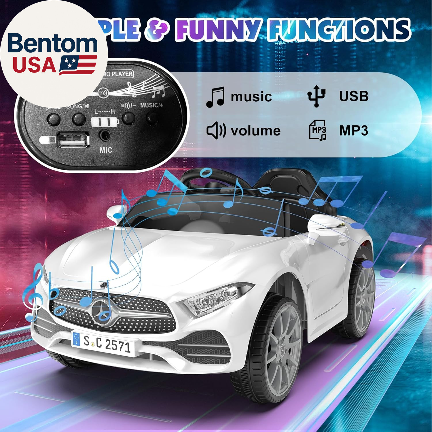 12V Kids Ride on Car with 2.4G Remote Control,Battery Powered Electric Car Ride