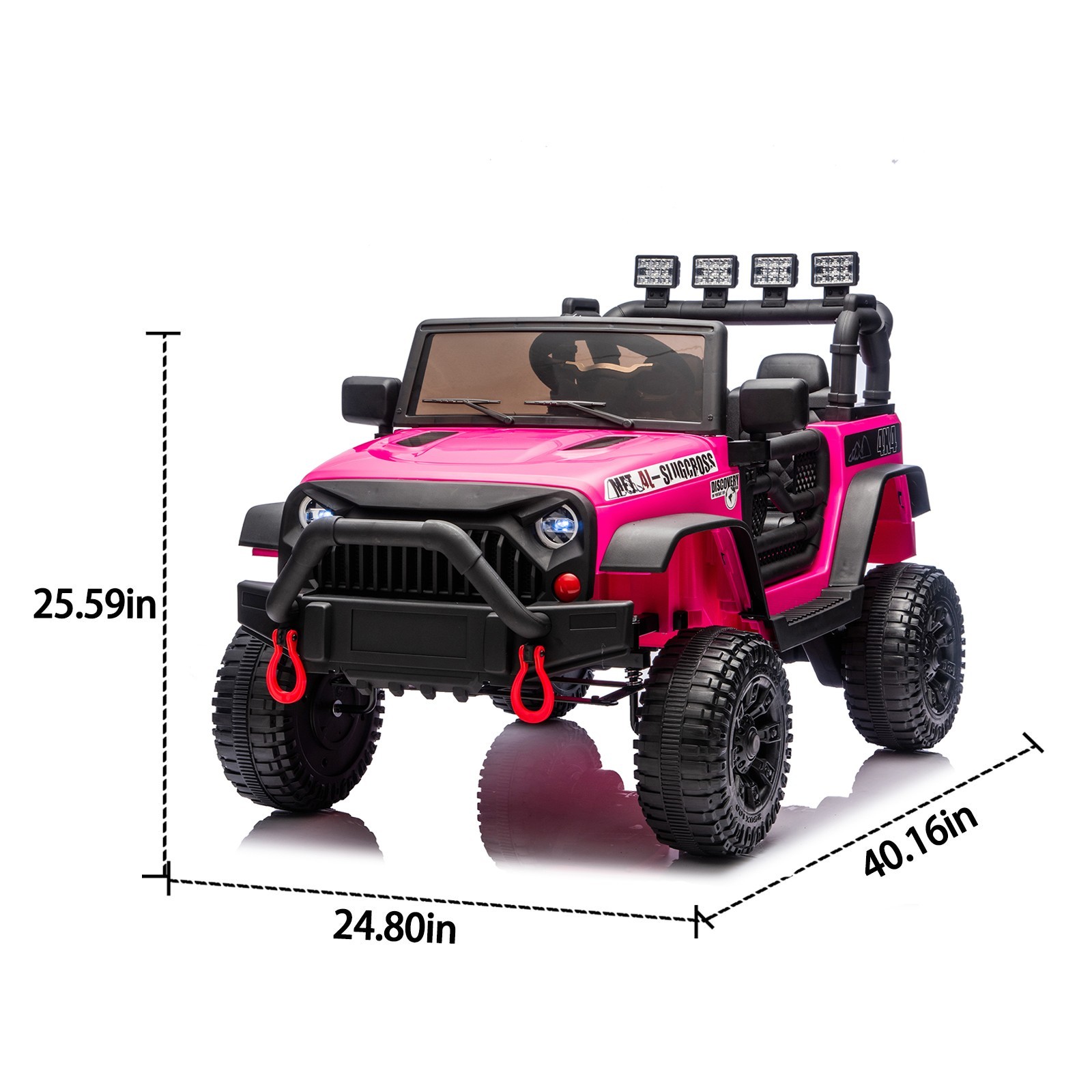 24V Kids Ride on Toy Electric Jeep Truck Power Wheels with Remote LED MP3, White
