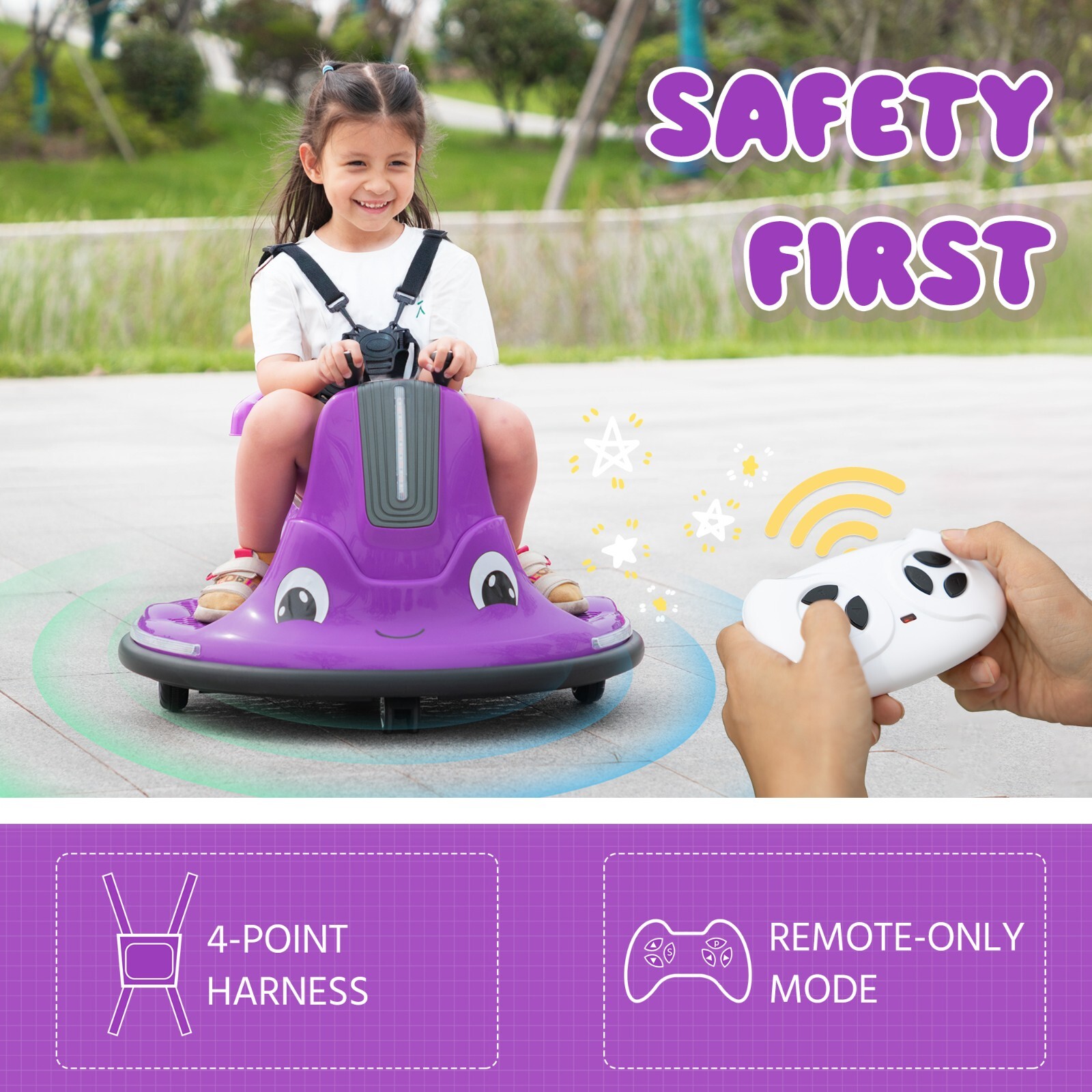 TOBBI Snail Bumper Car 12v Electric Kids Ride on Toy Battery Powered Vehicle