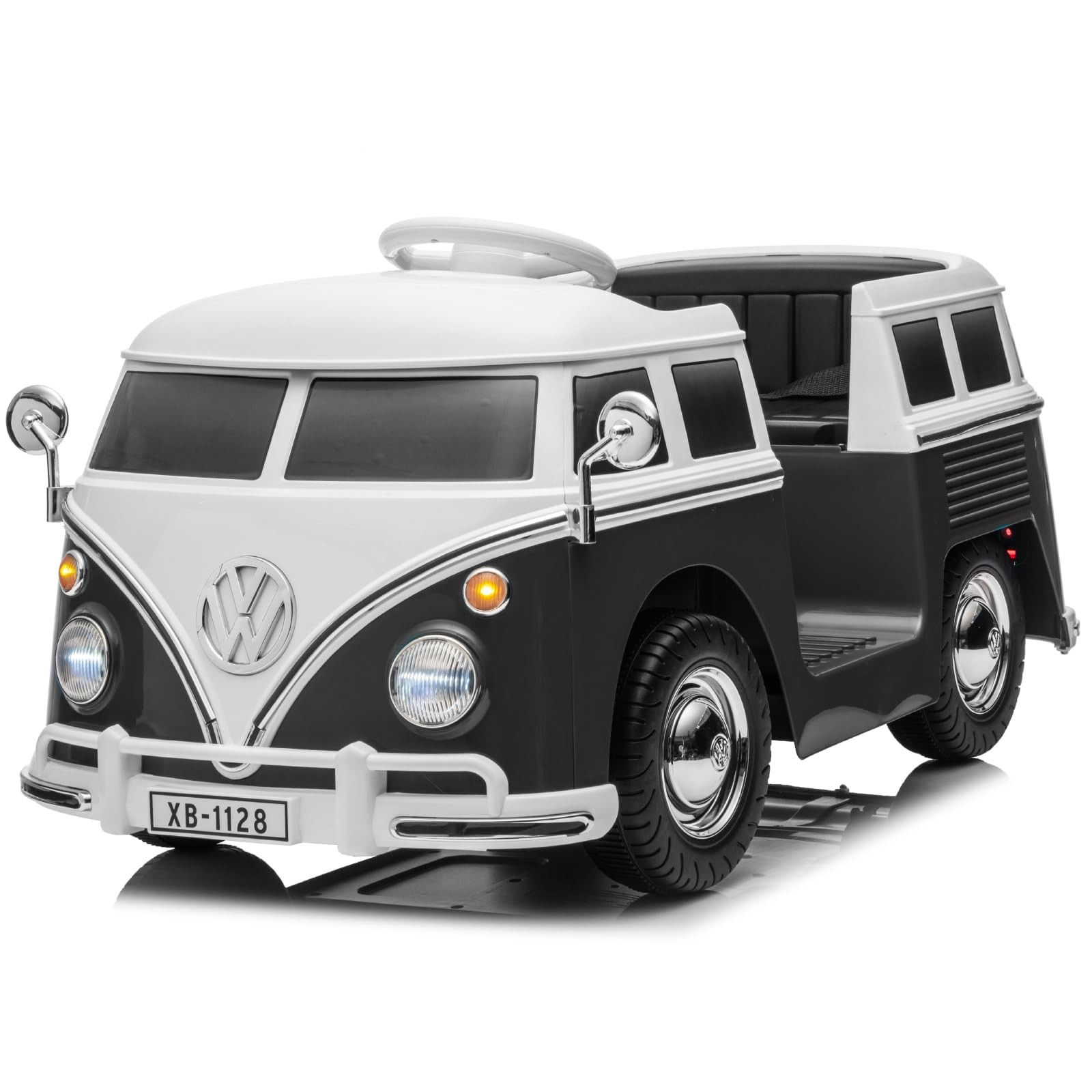 Licensed Ride-on Bus with LED Headlights Music 6V Electric Ride on Toy Kids