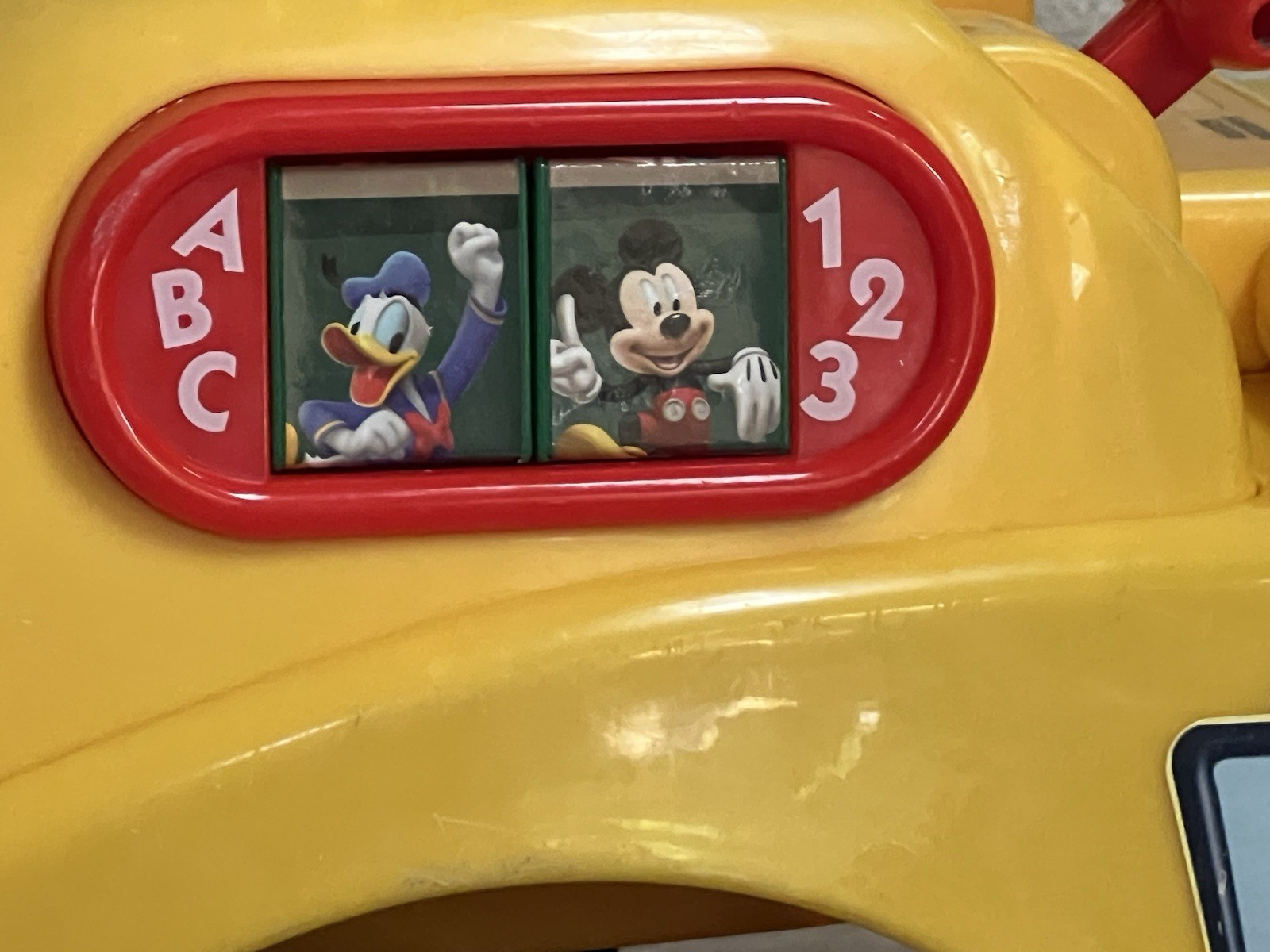 Vintage Kiddie land Disney Mickey Mouse Activity Bus Ride On Or Walker