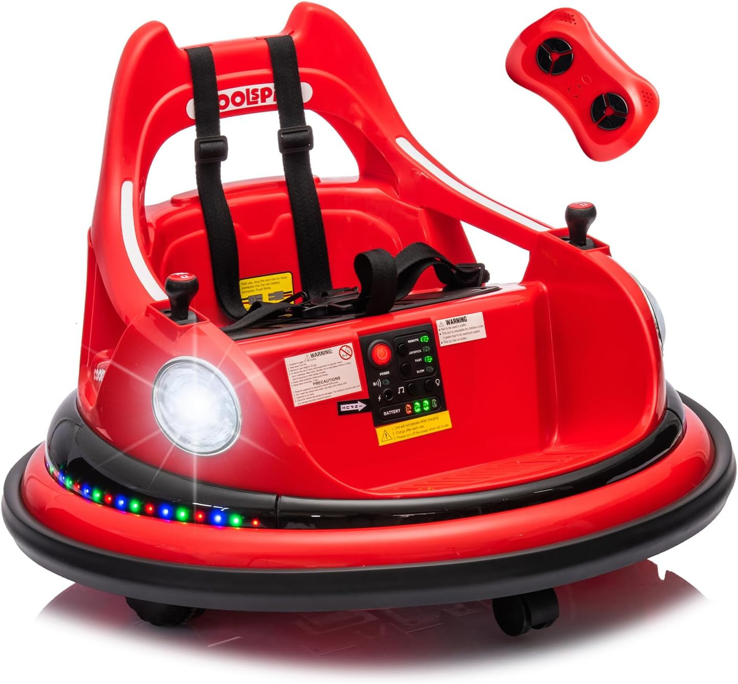 12V Bumper Car for Kids, Bumper Car for Toddlers W/Remote Control, Electric Ride
