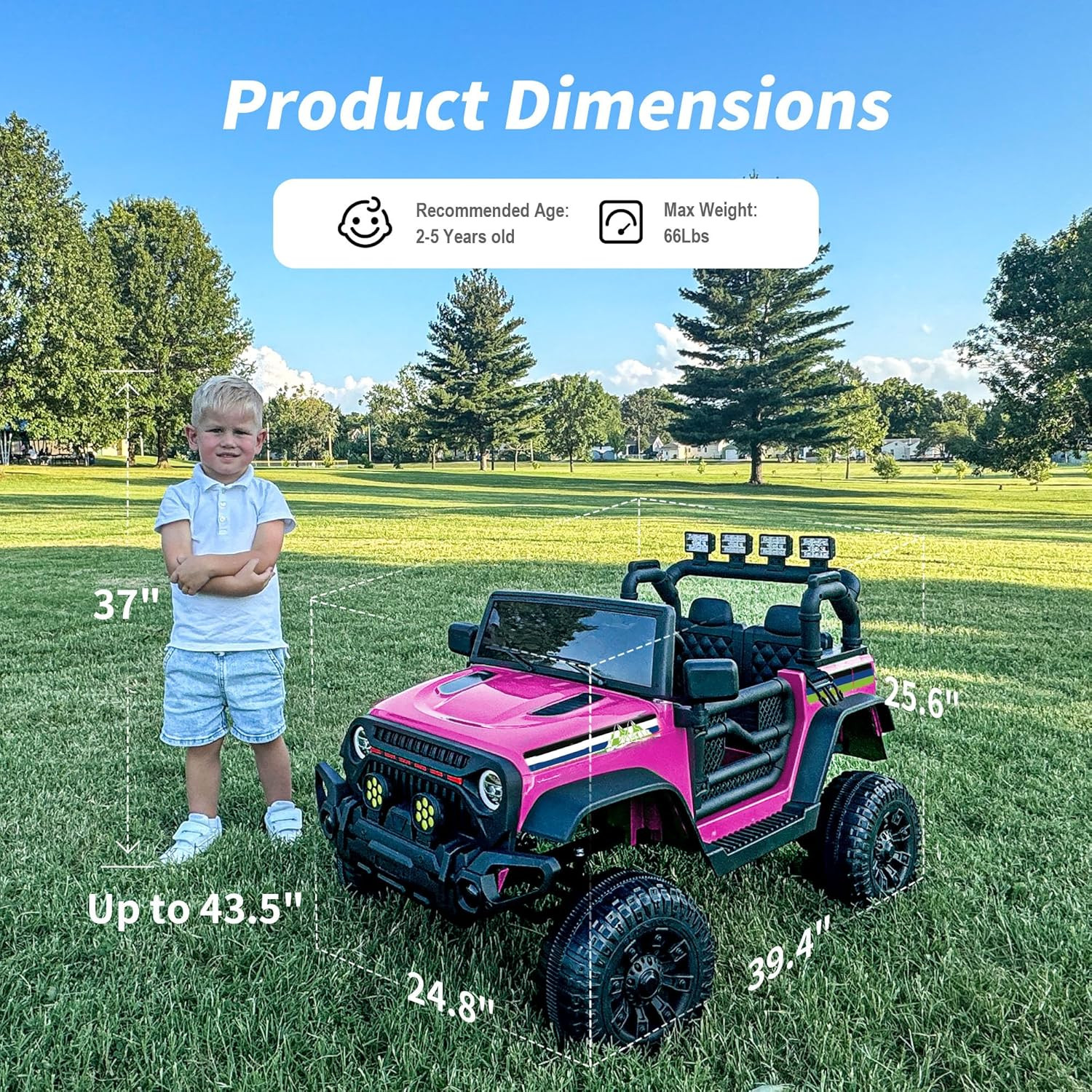 24V Kids Ride on Car, Kids Electric Vehicles Car Ride on Toy Truck for Toddlers