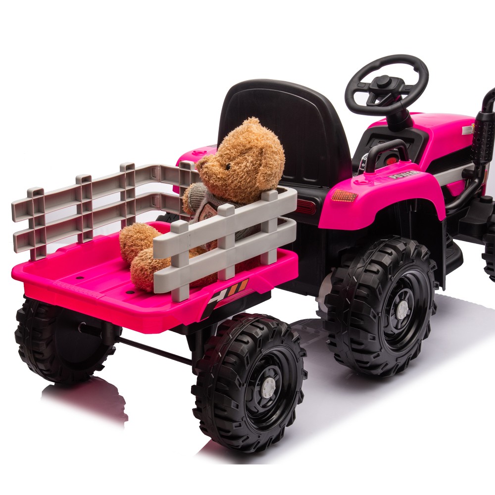 24V Battery Electric Ride on Tractor w/ Trailer 200w*2motor 1.86-4.97MPH/Remote