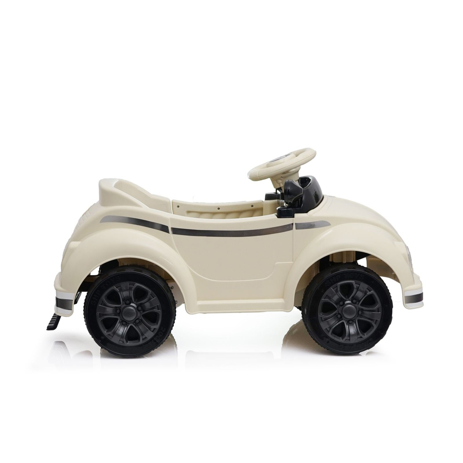 12V Kids Ride On Car Wheel LED USB & Bluetooth Suitable for Kids Aged 2-4 Beige