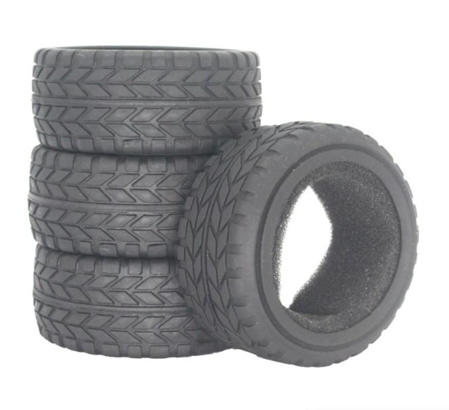 4PCS 26mm X-pattern Soft Rubber Tire for 1/10 Tamiya Wheel Rim On Road RC Car