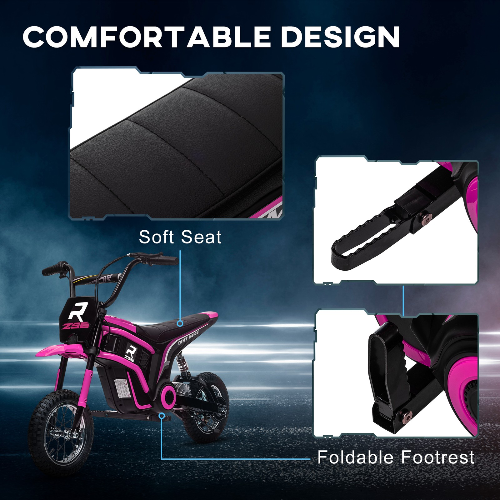 24V 350W 15 MPH Electric Dirt Bike Motorcycle w/ Twist Grip, Pink