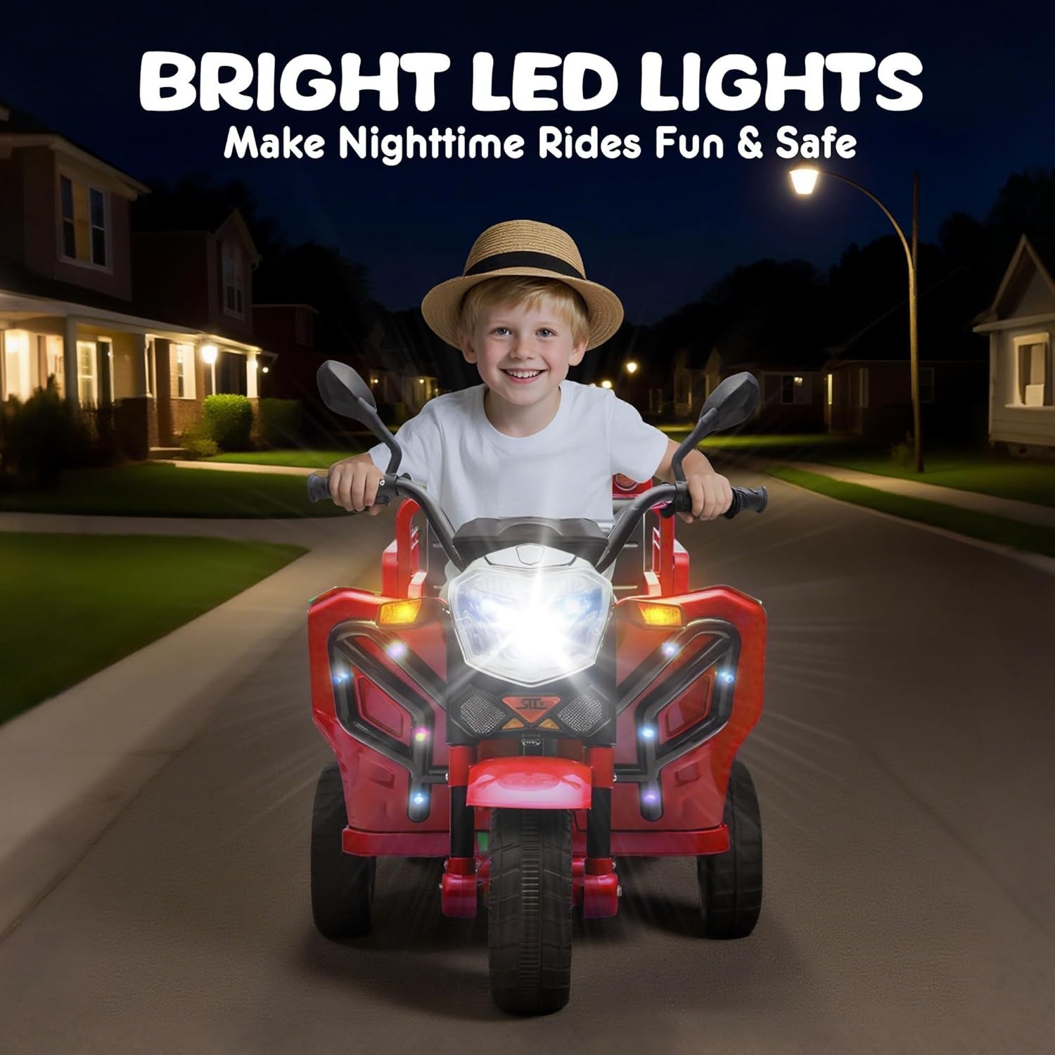 12V Kids Ride on Tractor with Cargo Bed Electric Dump Truck with LED Light Music
