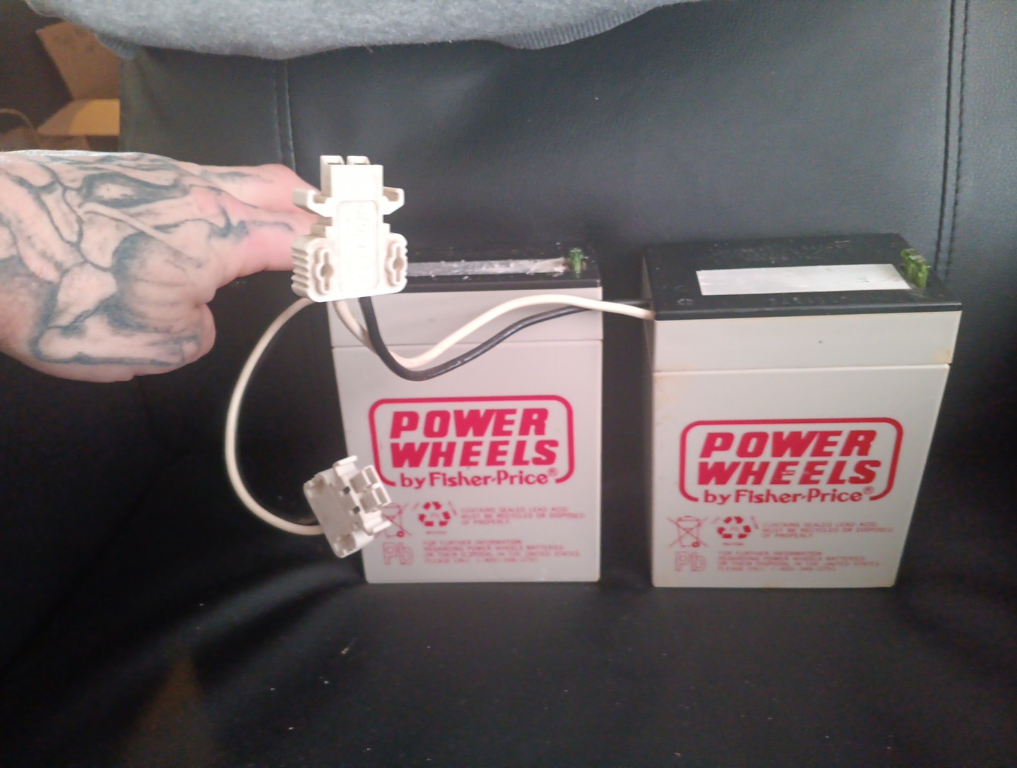 Lot Of 2 Power Wheels Battery 6 Volt Grey Fisher Price (USED PREOWNED) W Fuse