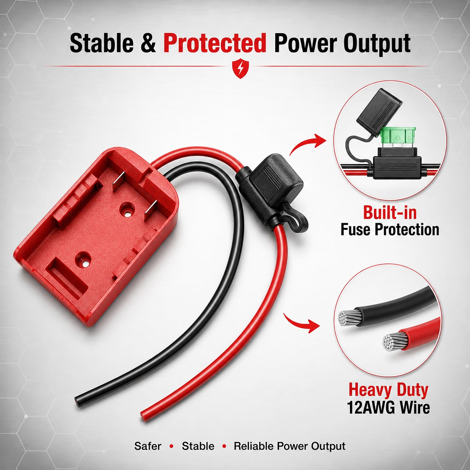 2 Pack Power Wheel Adapter for Craftsman V20 20V Battery,12AWG Wire Leads & 3…