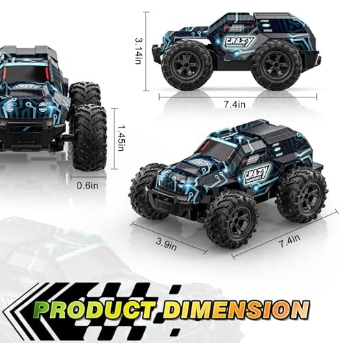 2.4GHz High Speed RC Car, Offroad Monster Hobby Racing Car with LED Blue
