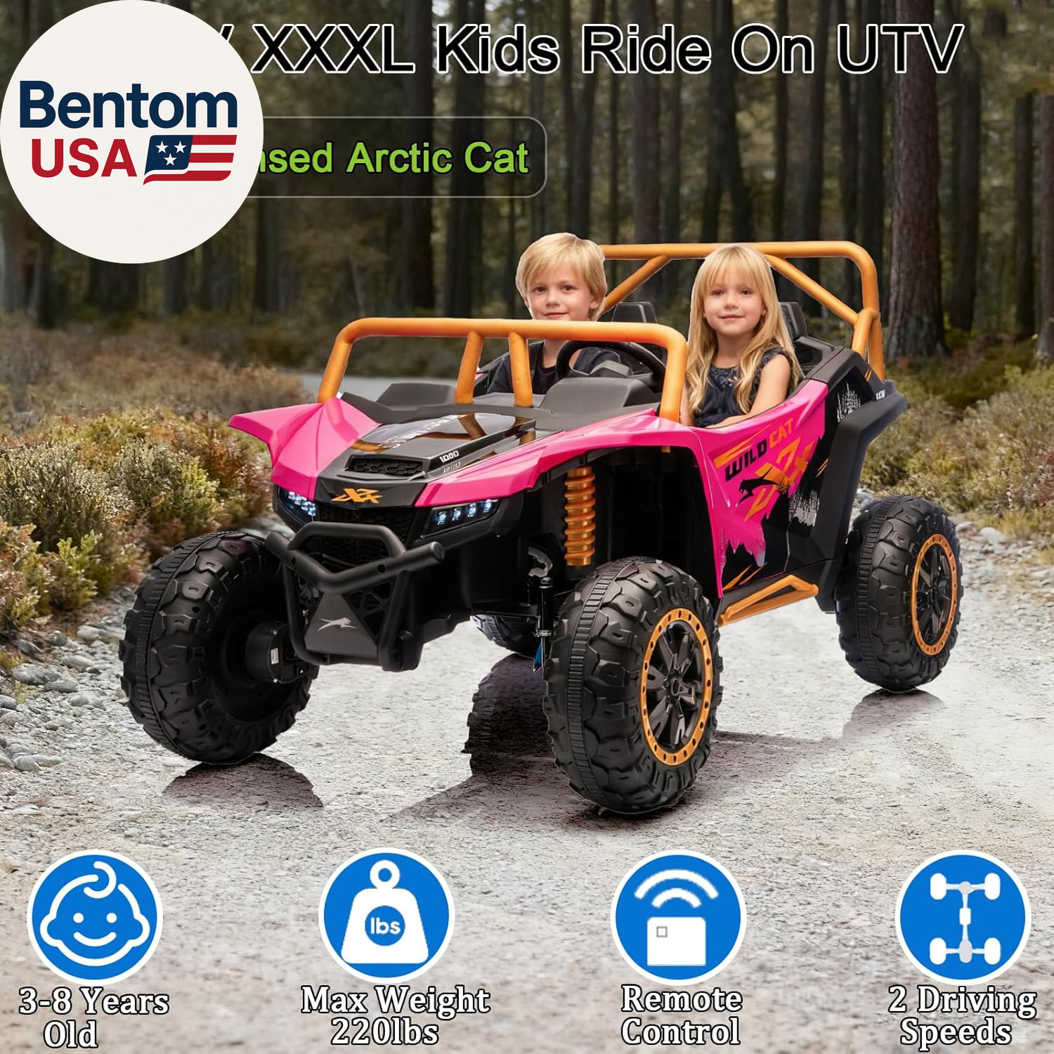 24V 4WD 10Ah 2-Seater Kids Ride on UTV XXXL with Parents Remote Control, 4X4 Off