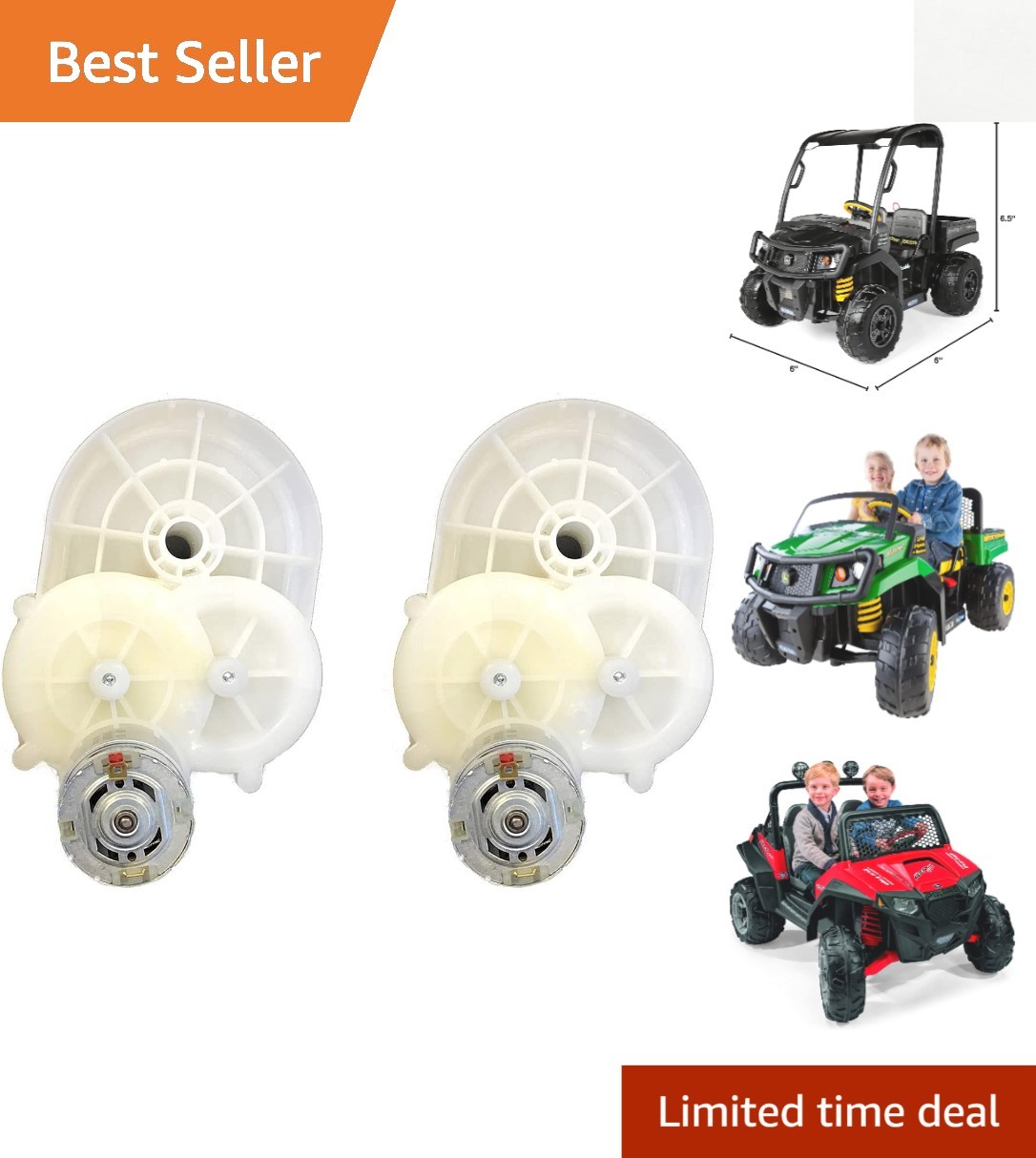 12V Motor Gearbox Replacement Kit for John Deere Gator & Polaris RZR
