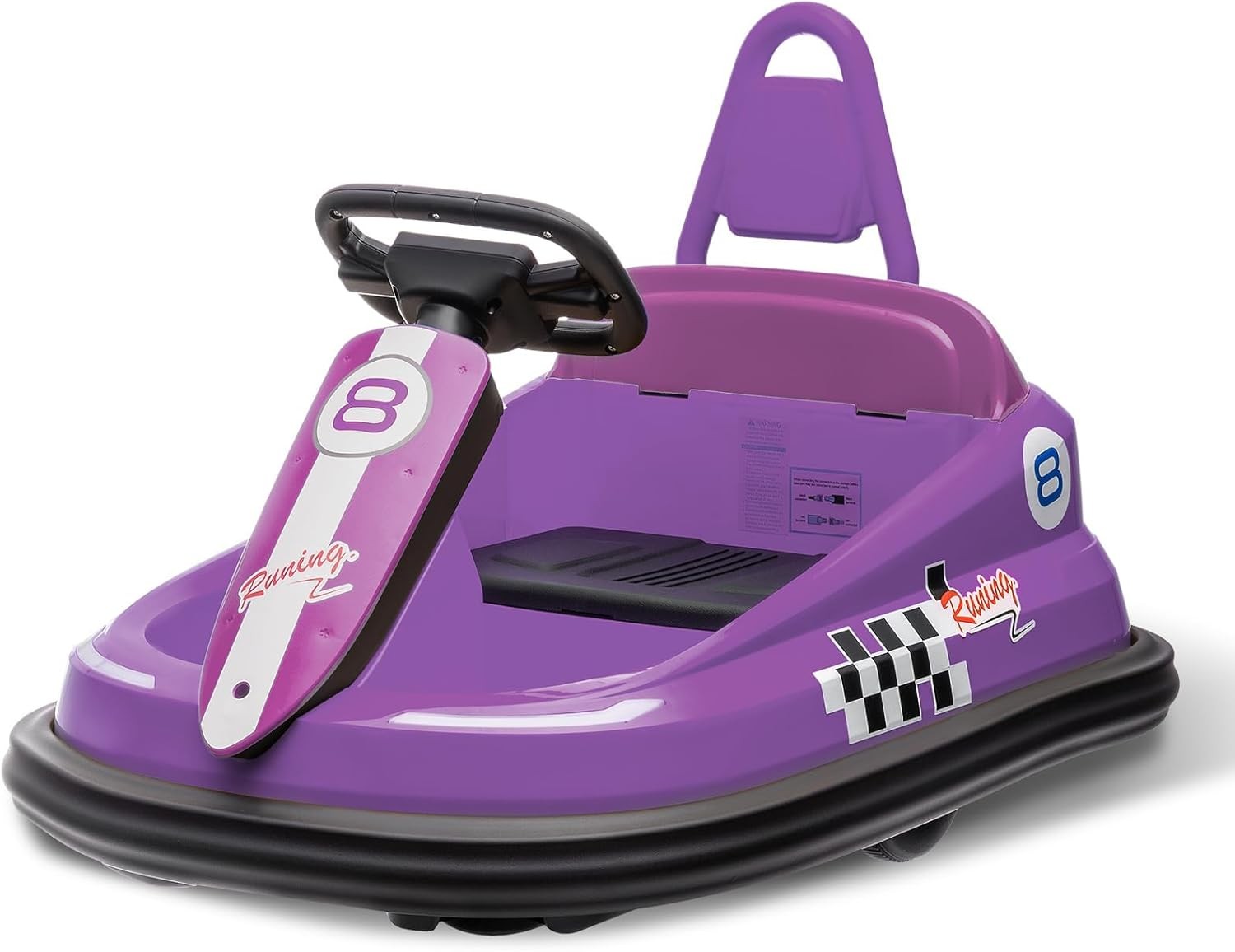 Kids Electric Bumper Car 6V, 1.9mph, Music/Horn, Seat Belt, Anti-Flat Tires