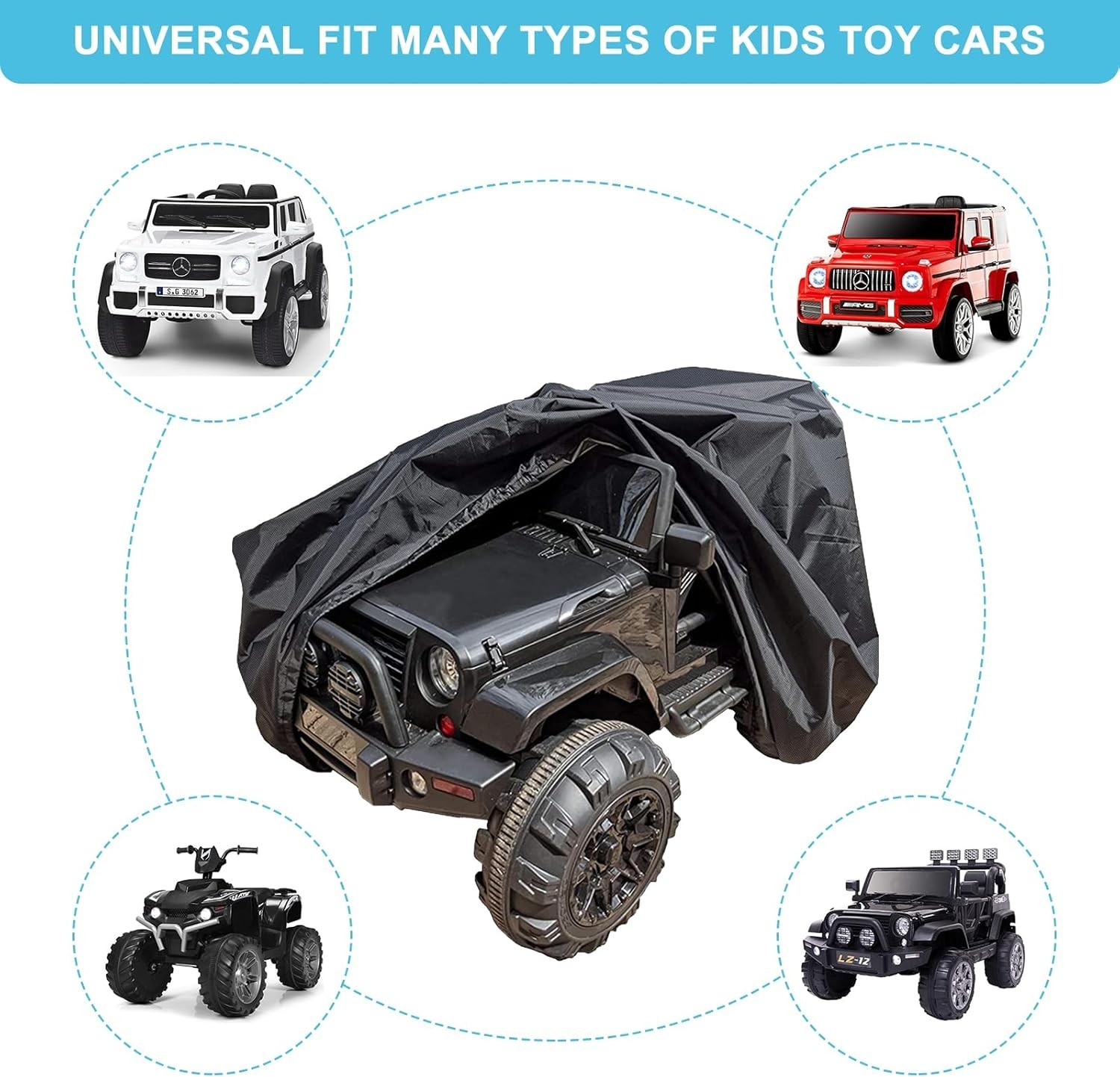 Large Ride-On Truck Toy Car Cover, Outdoor Cover for Power Wheels, Kids Elect…