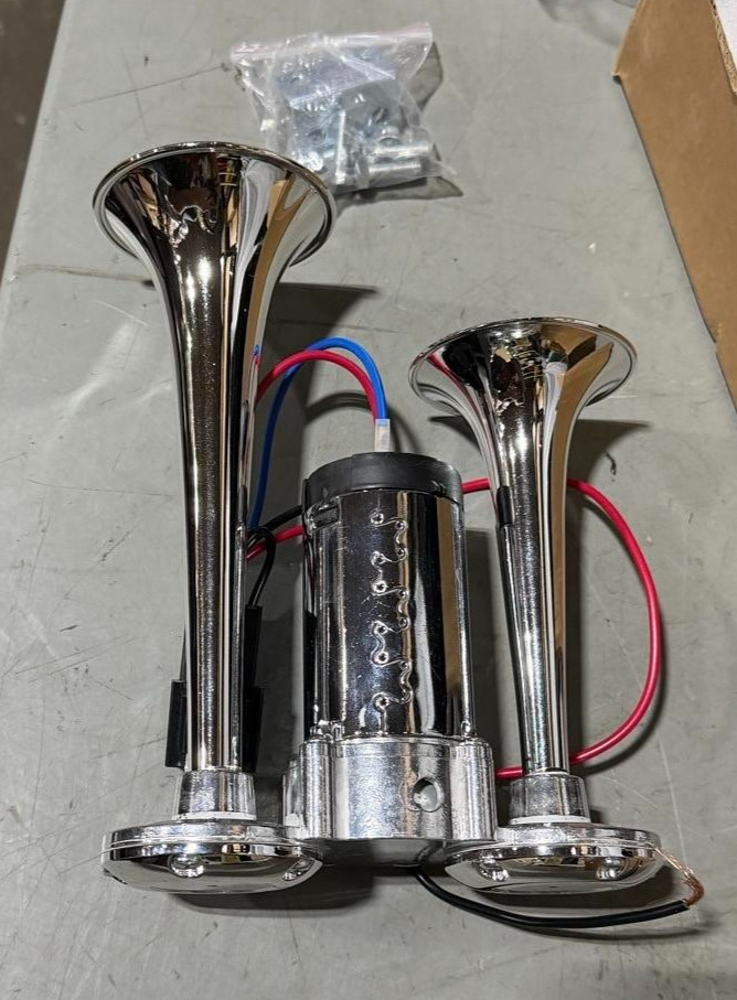 12V 600DB Upgraded Air Horn Dual Trumpets, Super Loud Train Electric…