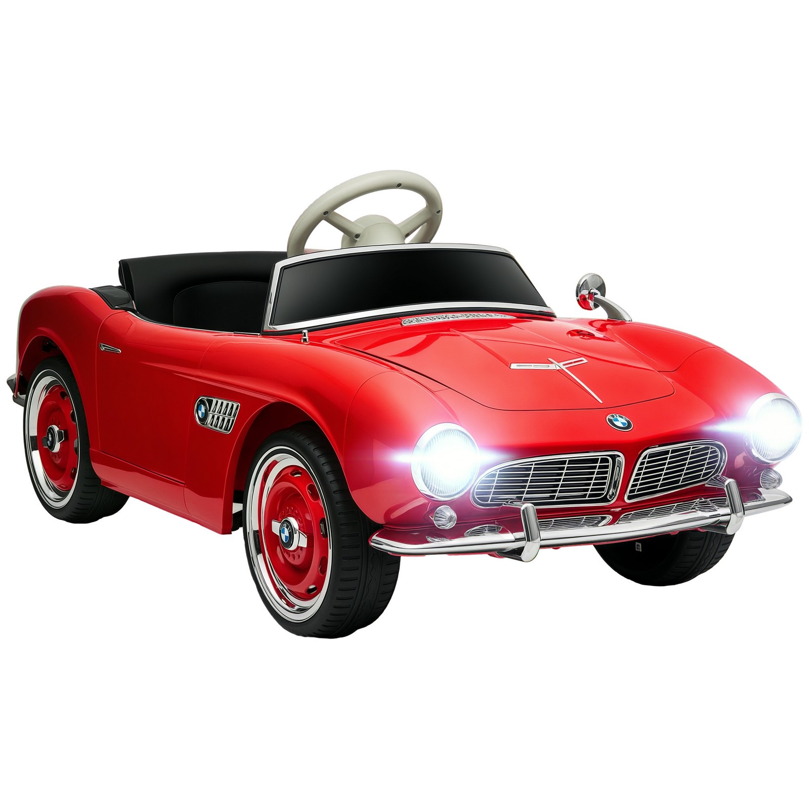 Licensed BMW 12V Kid Electric Ride-On Car with Easy Transport, Red