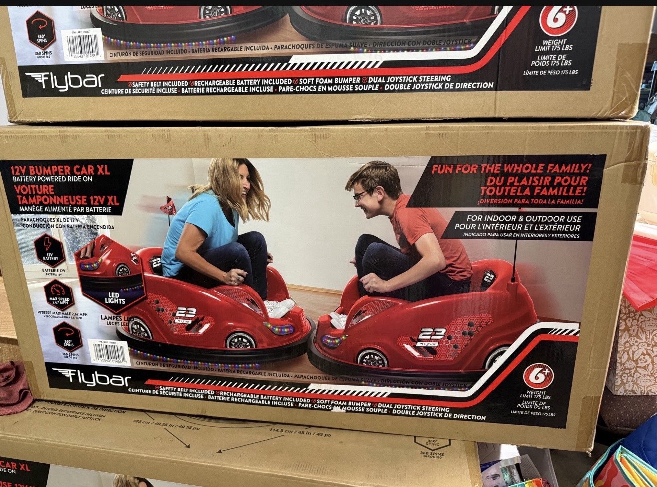 Flybar XL 12Volt Bumper Car🚗 Battery Powered Ride On 1-adult OR 2-Kids FLY BAR