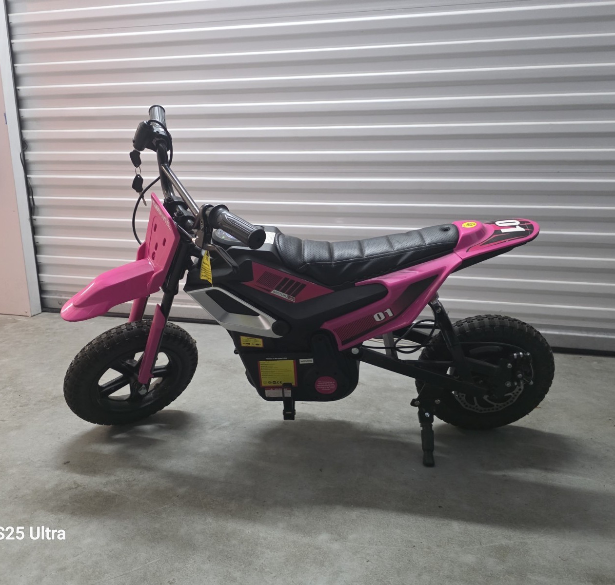 Pink & Black Battery Powered Ride-On Dirt Bike Mini Bike Motorcycle