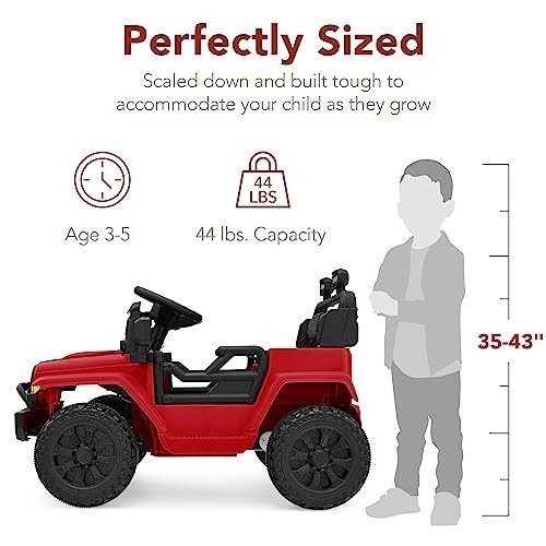 6V Kids Electric Ride-On Truck Toy, Remote Control, 4-Wheel Suspension, LED Ligh