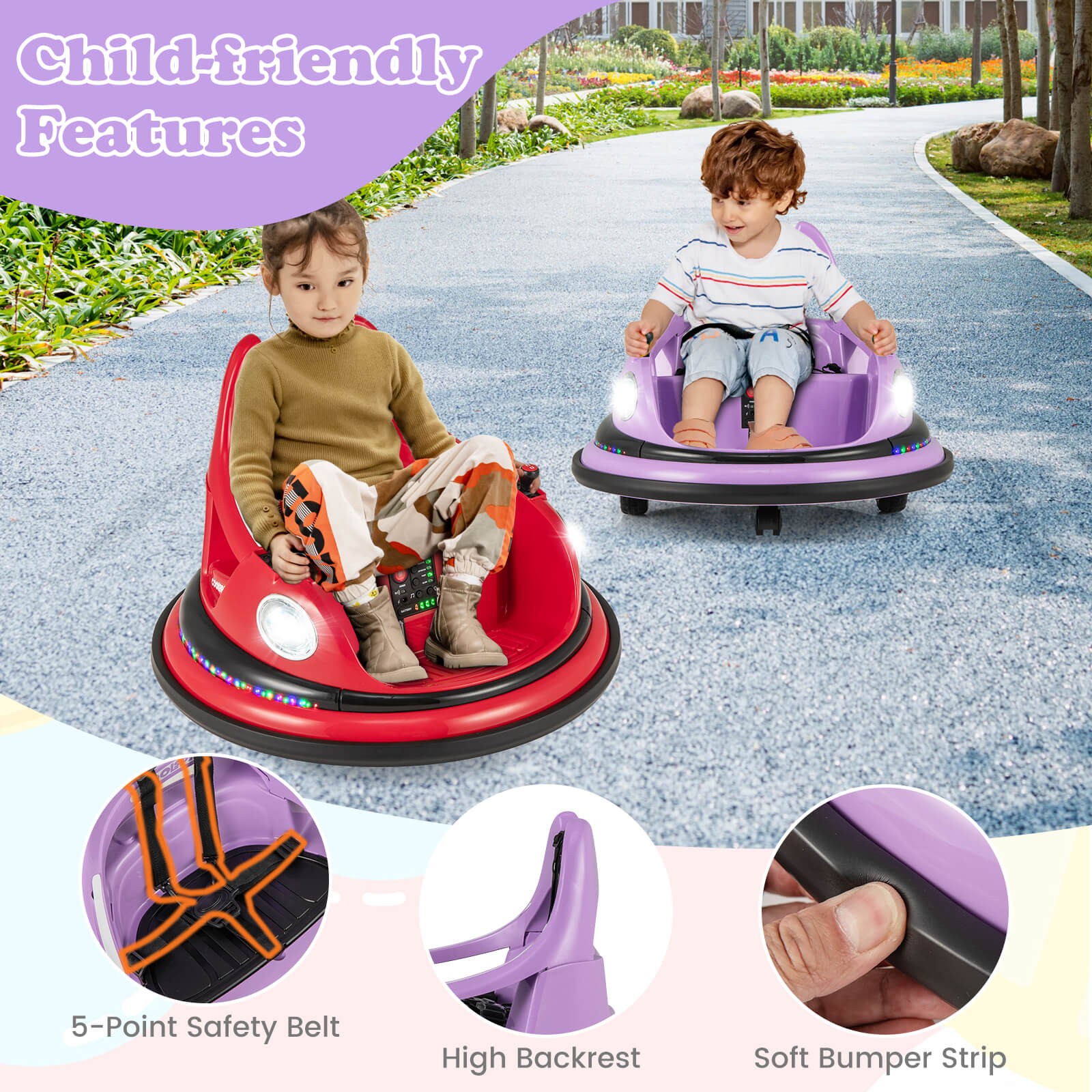 12V Kids Electric Ride On Bumper Car Battery Powered Bumper Car w/Remote Control