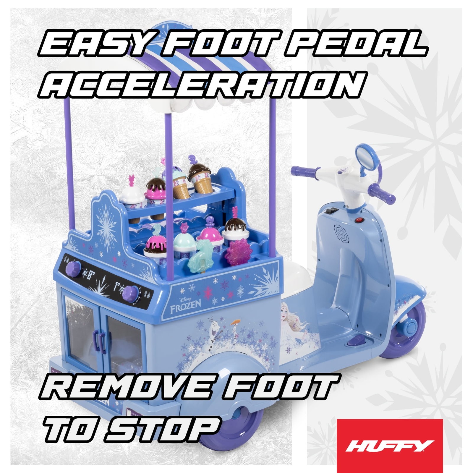 Frozen Ice Cream Cart, Battery Ride-On Toy, Ice Cream Toys