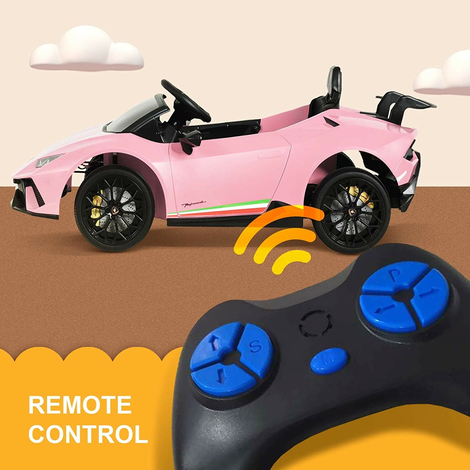 Uenjoy 12V Kids Electric Ride On Car Lamborghini Huracán: Shipping Available