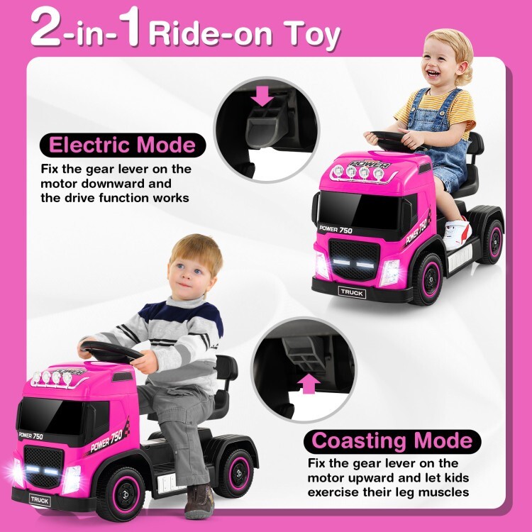 6V Rechargeable Battery Kids Ride-on Electric Truck Car w/Height Adjustable Seat