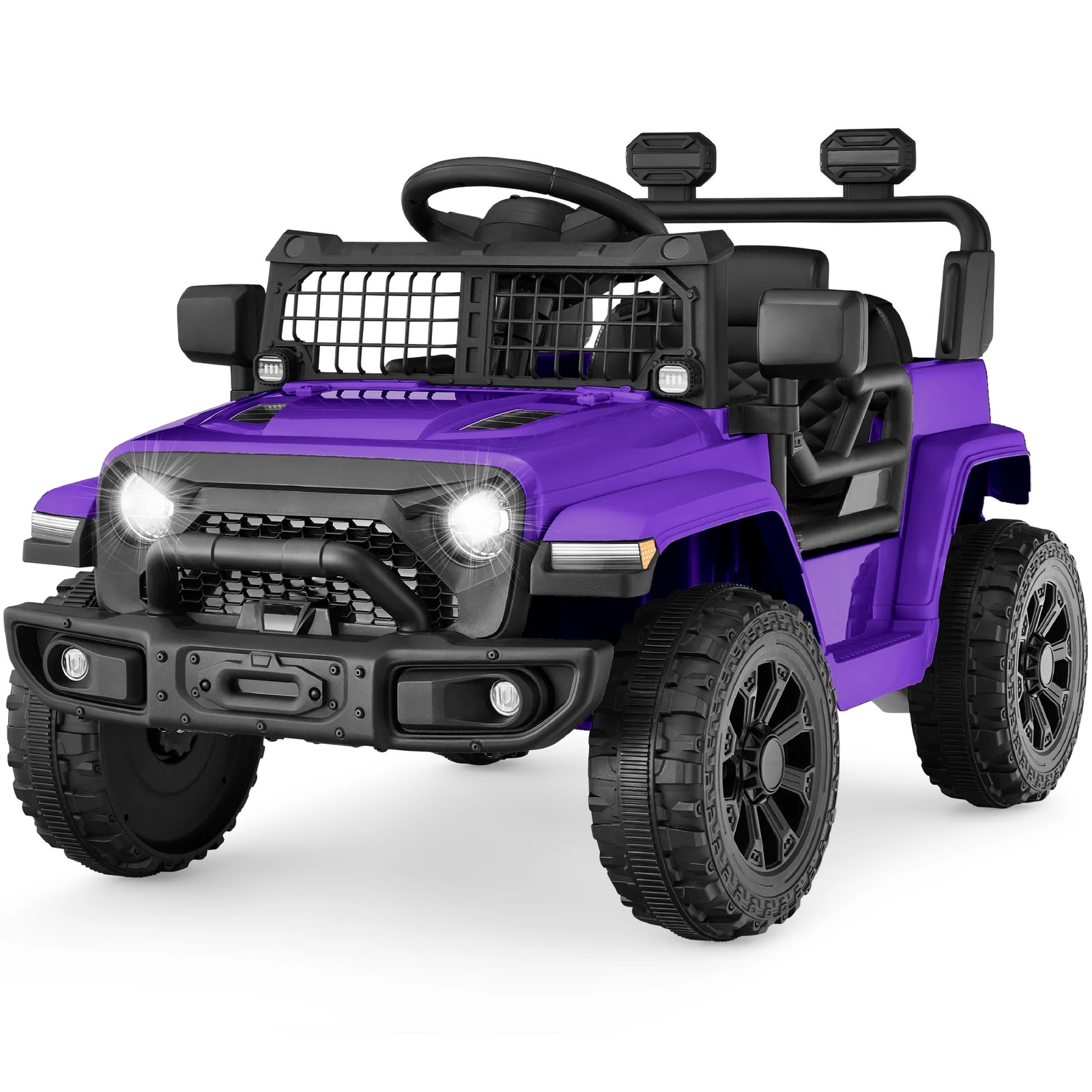 6V Kids Ride-On Truck Car W/ Parent Remote Control, 4-Wheel Suspension, LED Ligh