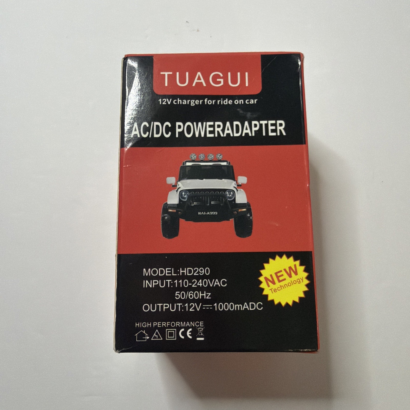 TUAGUI 12 Volt Battery Charger AC/DC Power Adapter HD290 for Ride-On Toys