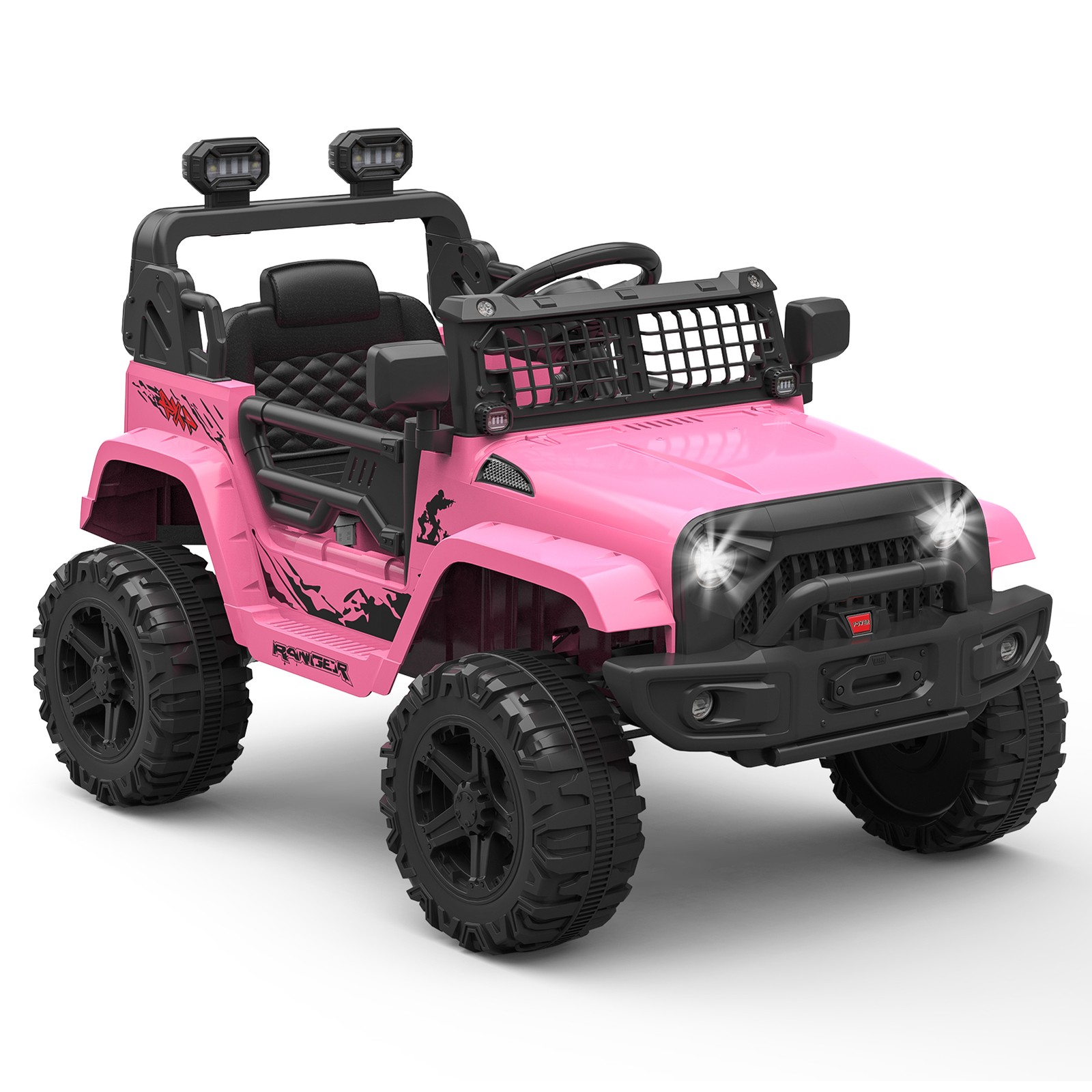Pink Kids Electric Ride on Car Toys 12V with Remote Control for Kids 3-8