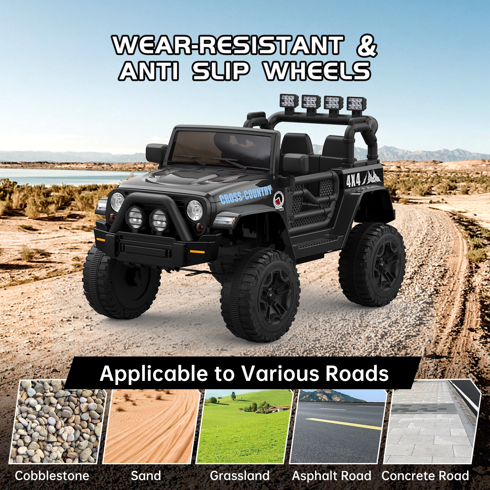 12V Electric Kids Ride On Car Off-Road 4 Wheel Vehicle W/ Remote Control & Led
