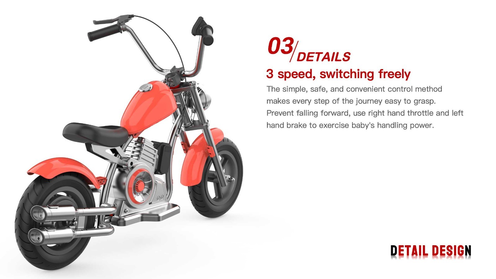KB-20H Kids Motorcycle 12Inch Electric Bike Small Size Chopper Bike For Kids
