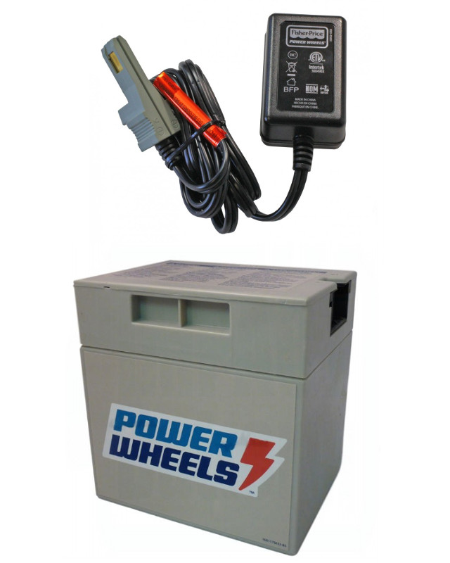 Fisher Price 00801-0638 Power Wheels Grey 12 Volt Battery and Charger Combo Pack