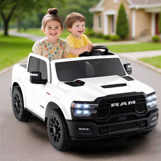 2 Seater 24V Ride on Toy for Big Kids Licensed Ram Truck with Remote and Music-P